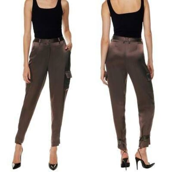Aritzia Babaton Satin Refined Cargo Pants, limited edition color Size 2 - Picture 1 of 11